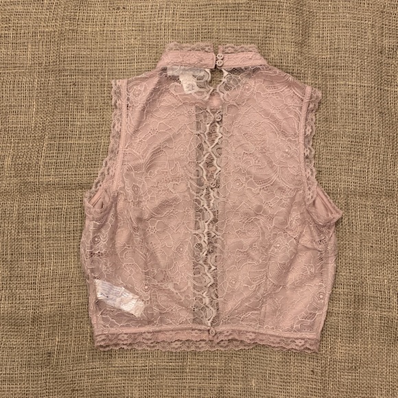FOREVER 21 Dusty Rose Pink Lace Top, size S - Picture 6 of 6